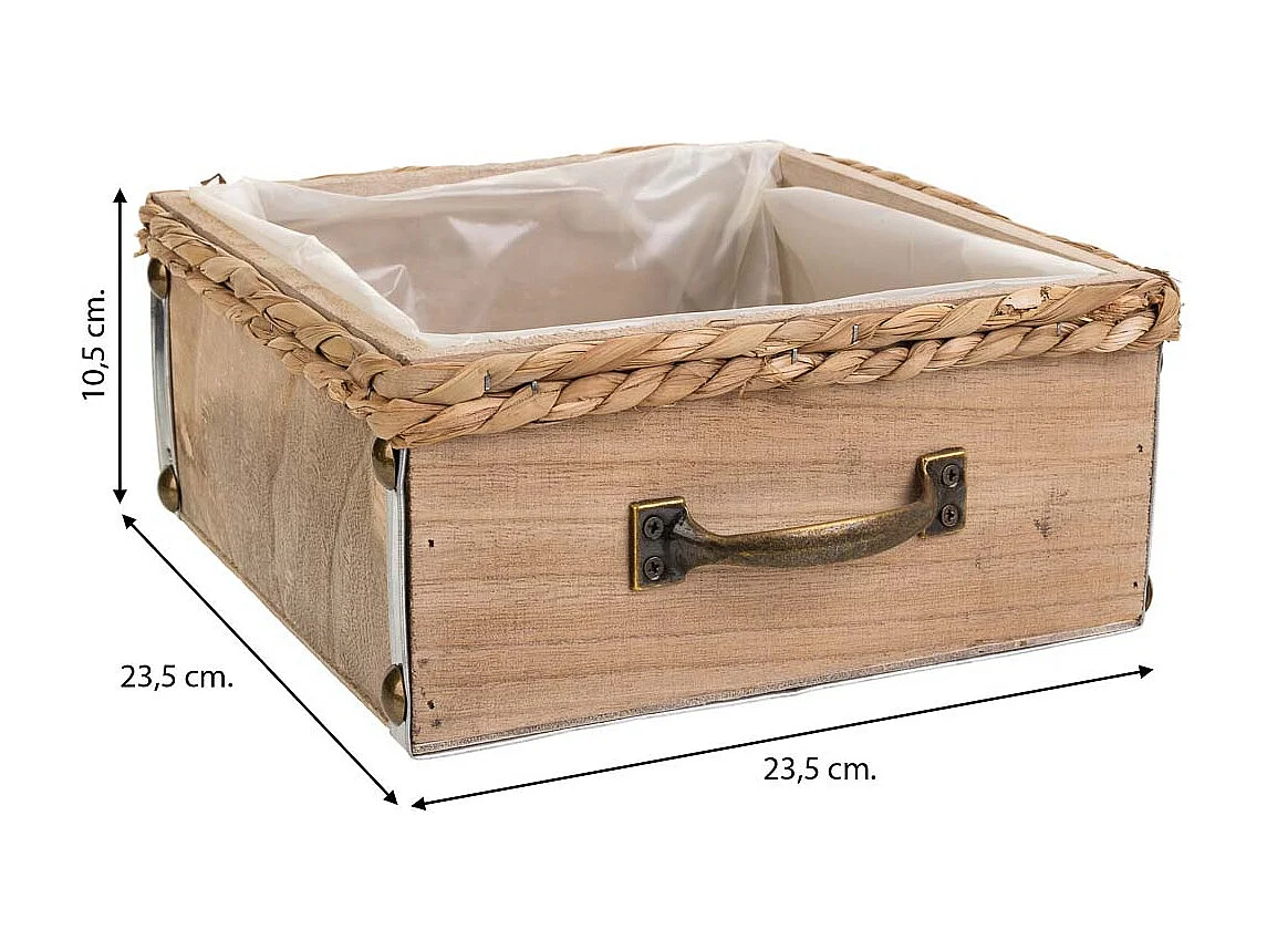 Cassetto in legno marrone 23,5x23,5x10,5h