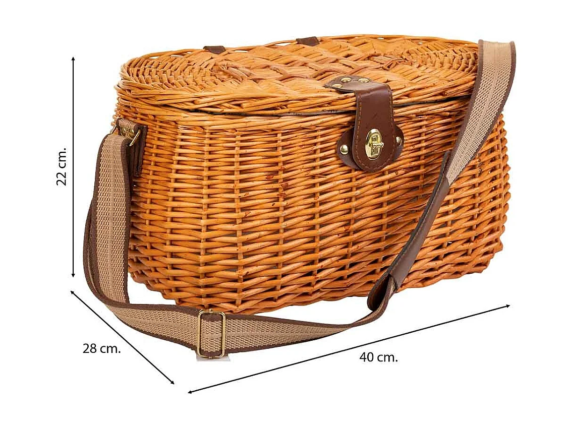 Brauner Picknickkorb 40x28x22h cm