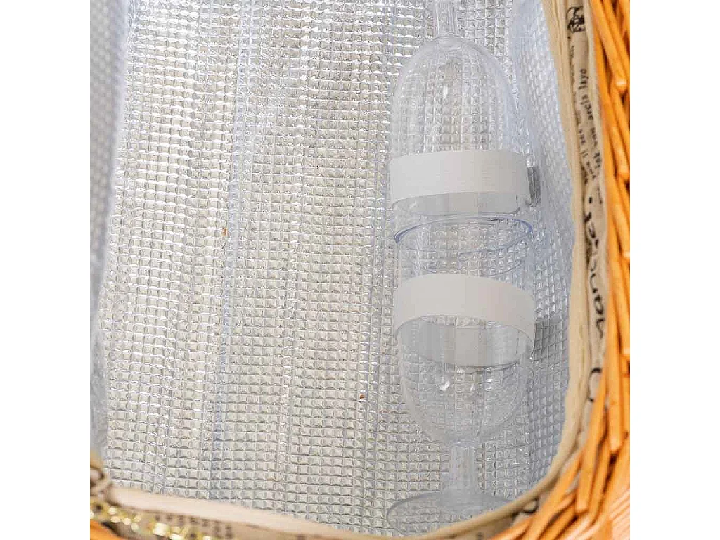 Cestino da picnic marrone e beige 40x28x22h