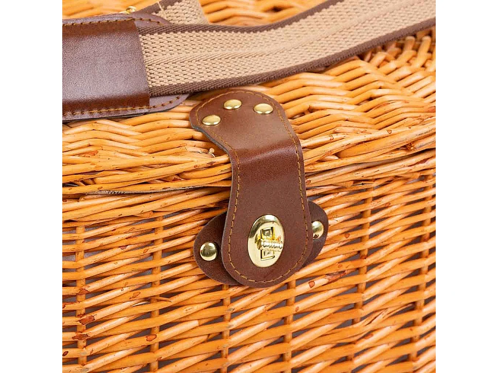 Cestino da picnic marrone e beige 40x28x22h