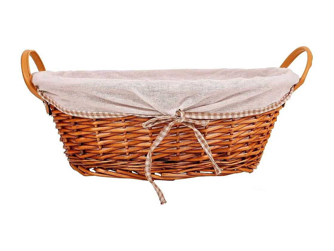 Conjunto de 3 cestos de vime forrados em castanho