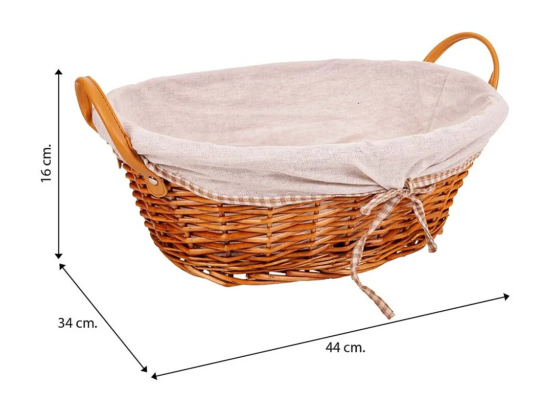 Set de 3 paniers en osier doublés marrons