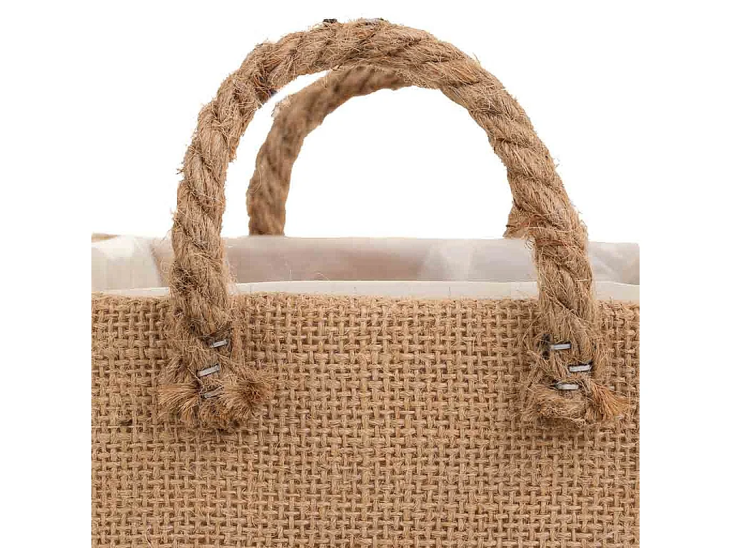 Cesto de hilo de tela marrón 18x18x9,5