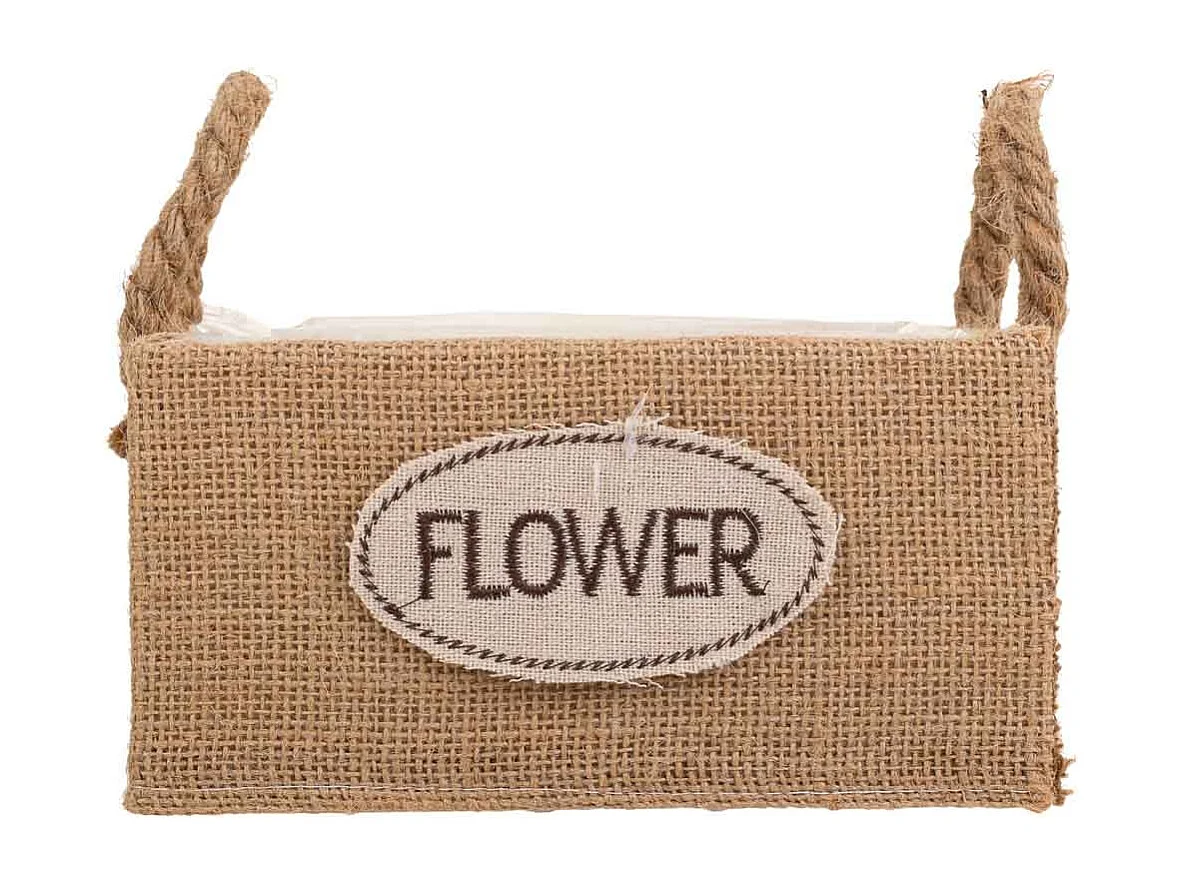 Cesto de fio de tecido marrom 18x18x9,5