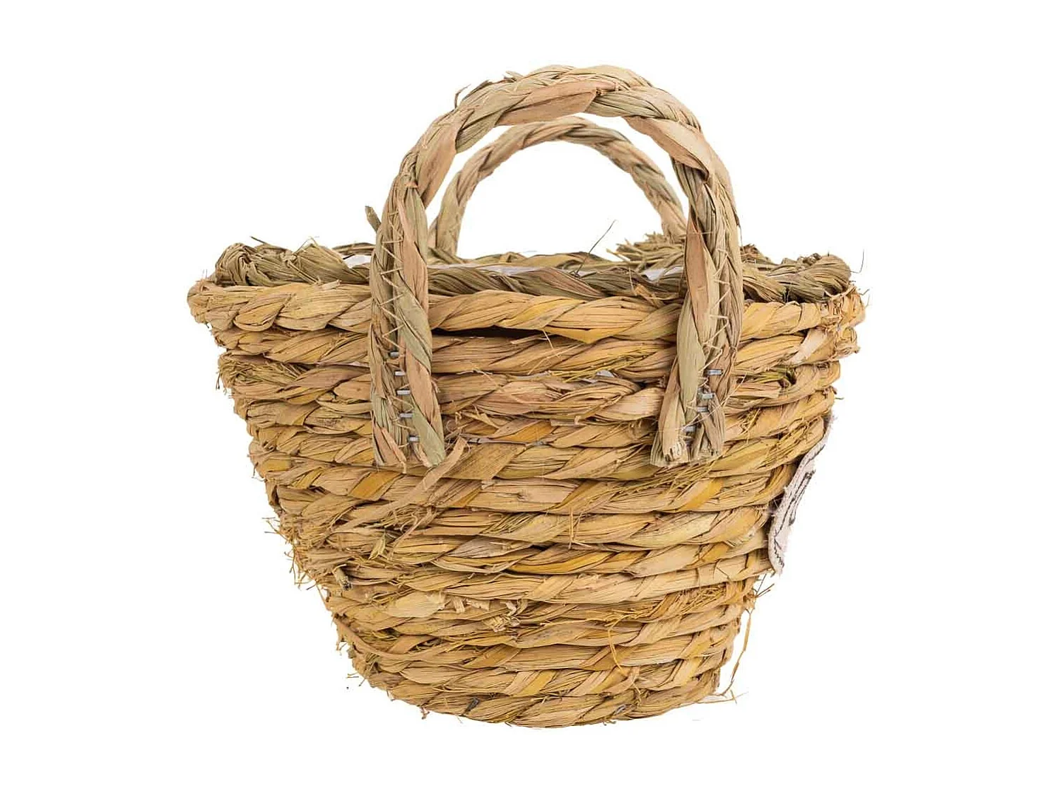 Cesto in corda intrecciata marrone d19x12h