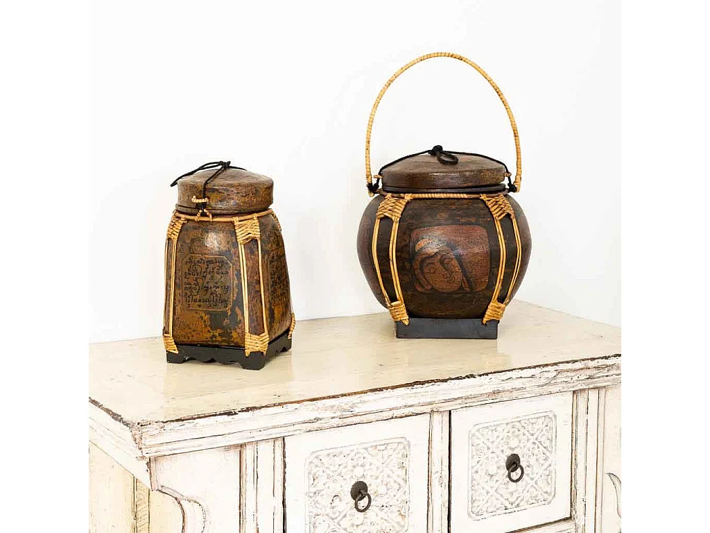 Reiskorb thailÃ¤ndischer Herkunft 30,5x30,5x33h cm