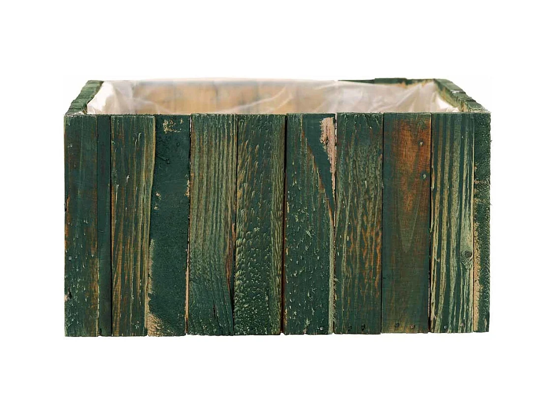 Ensemble de 2 paniers carrés en bois verts