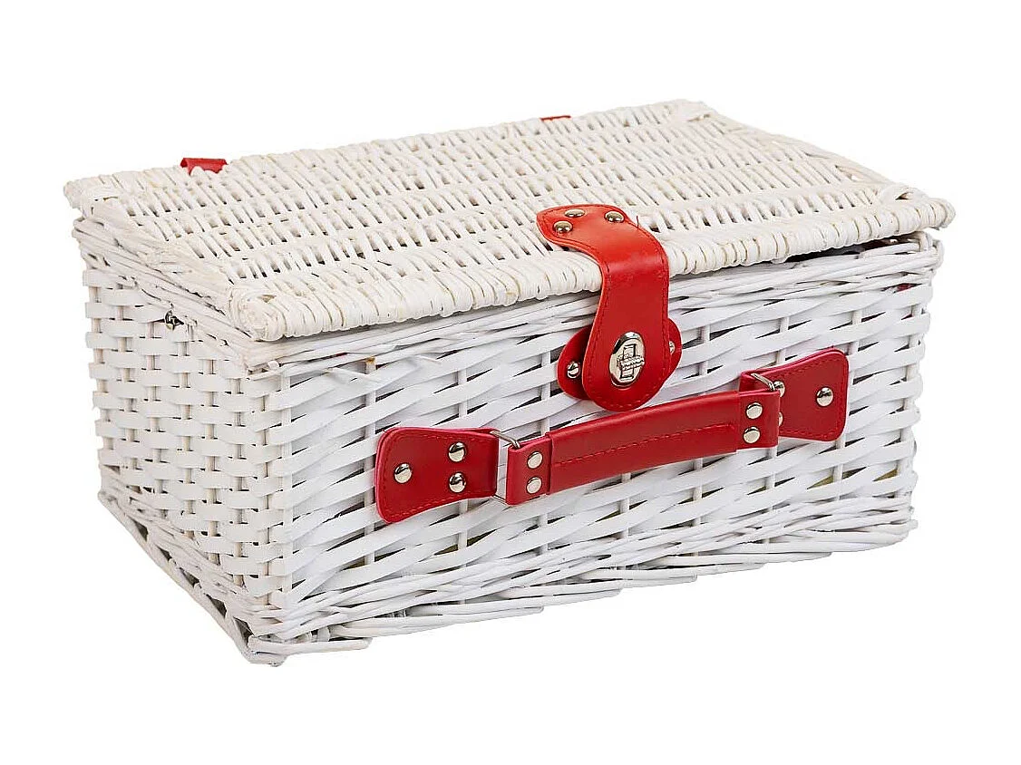 Weißer Picknickkorb 40x28x19h cm