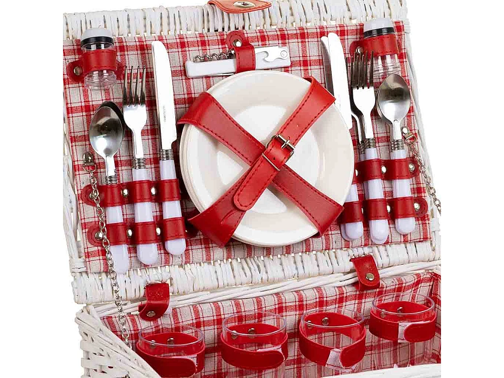 Weißer Picknickkorb 40x28x19h cm