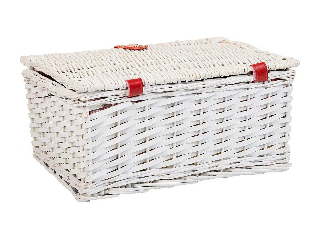 Weißer Picknickkorb 40x28x19h cm