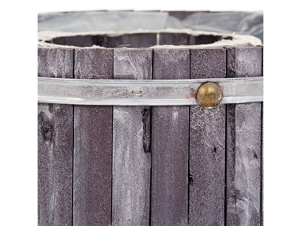 Cestino tondo in legno grigio 36x36x11h