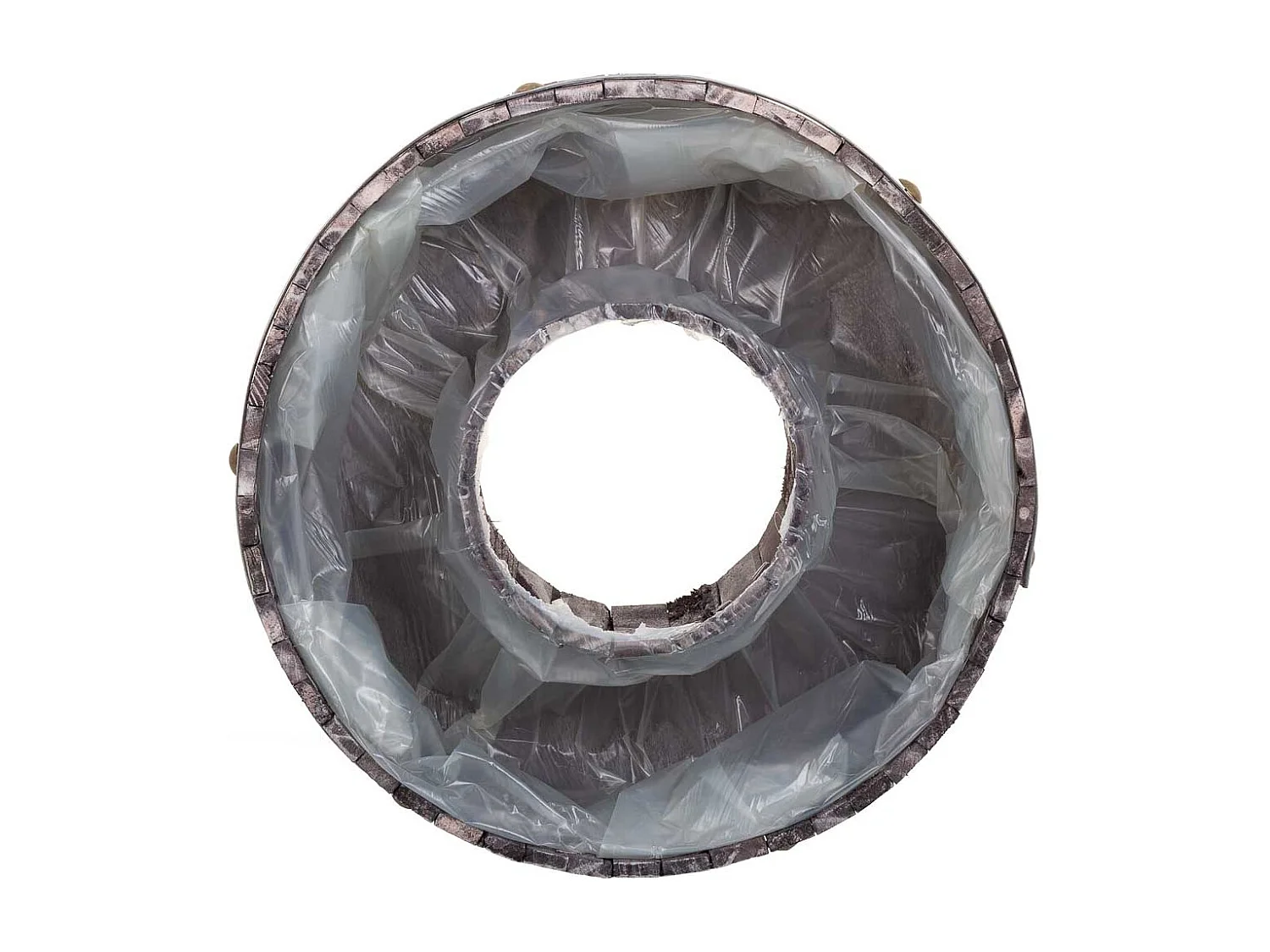 Panier rond en bois gris 36x36x11h