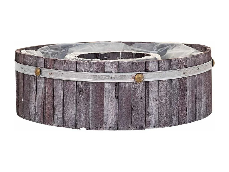 Cesto redondo de madeira cinza 36x36x11