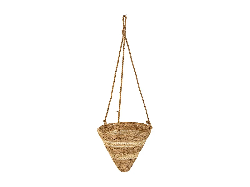 Cestos suspensos de fibra natural marrom d26x25h-d22x18