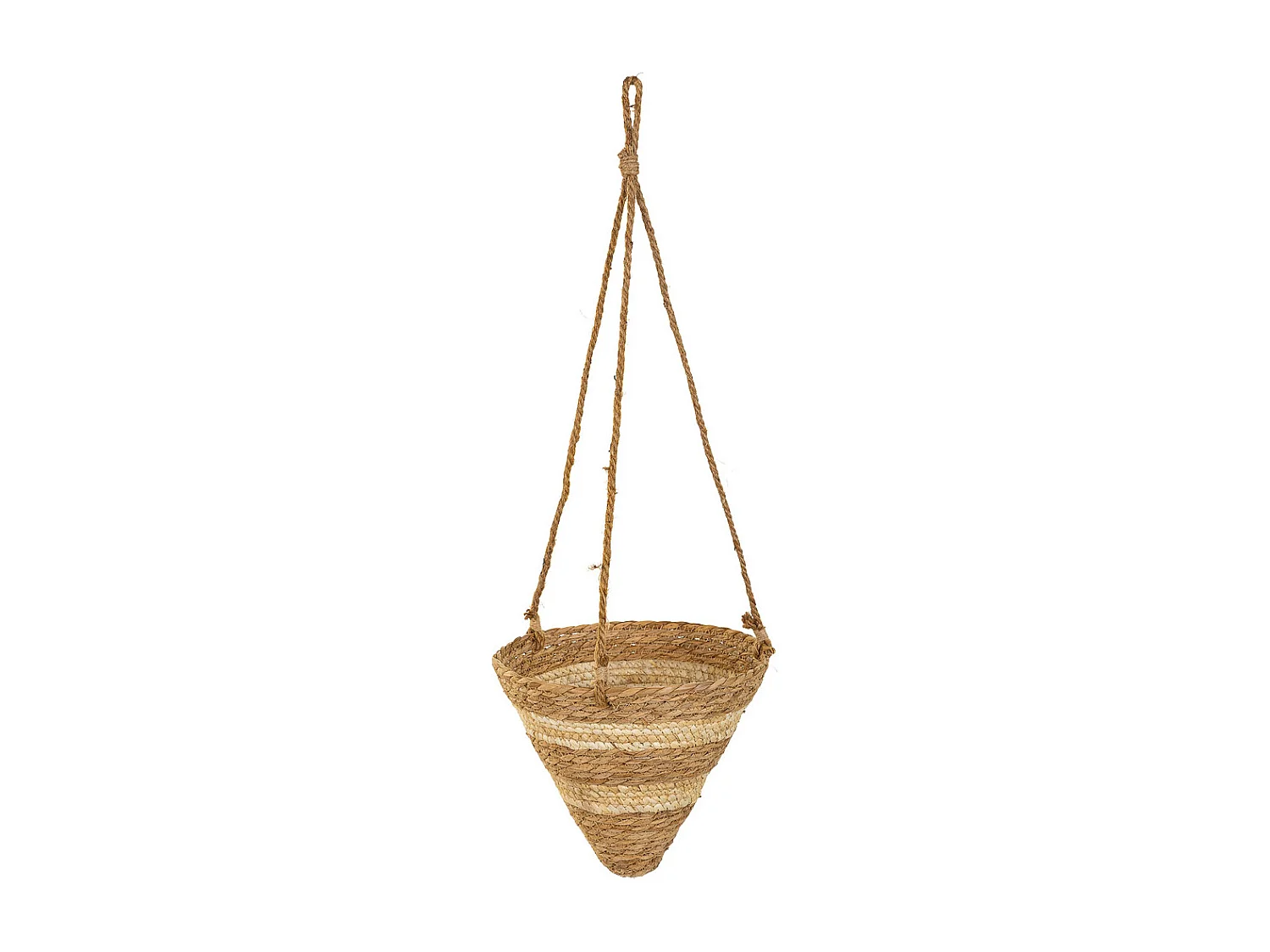 Cestos suspensos de fibra natural marrom d26x25h-d22x18