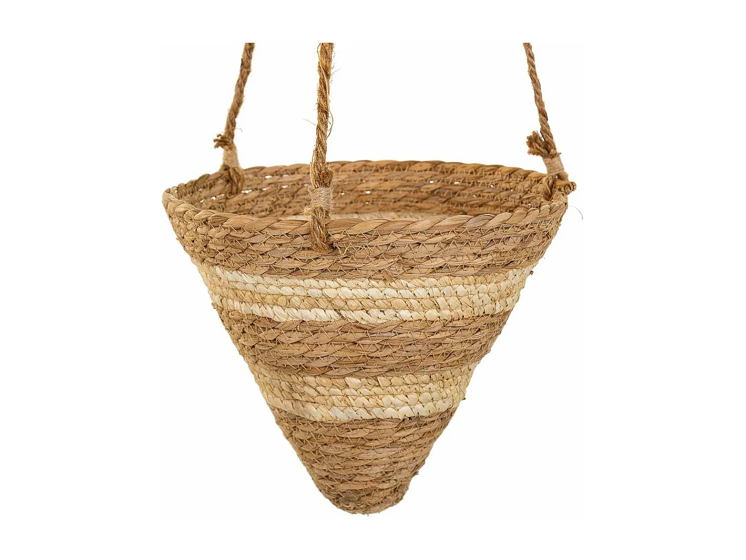 Cestos suspensos de fibra natural marrom d26x25h-d22x18