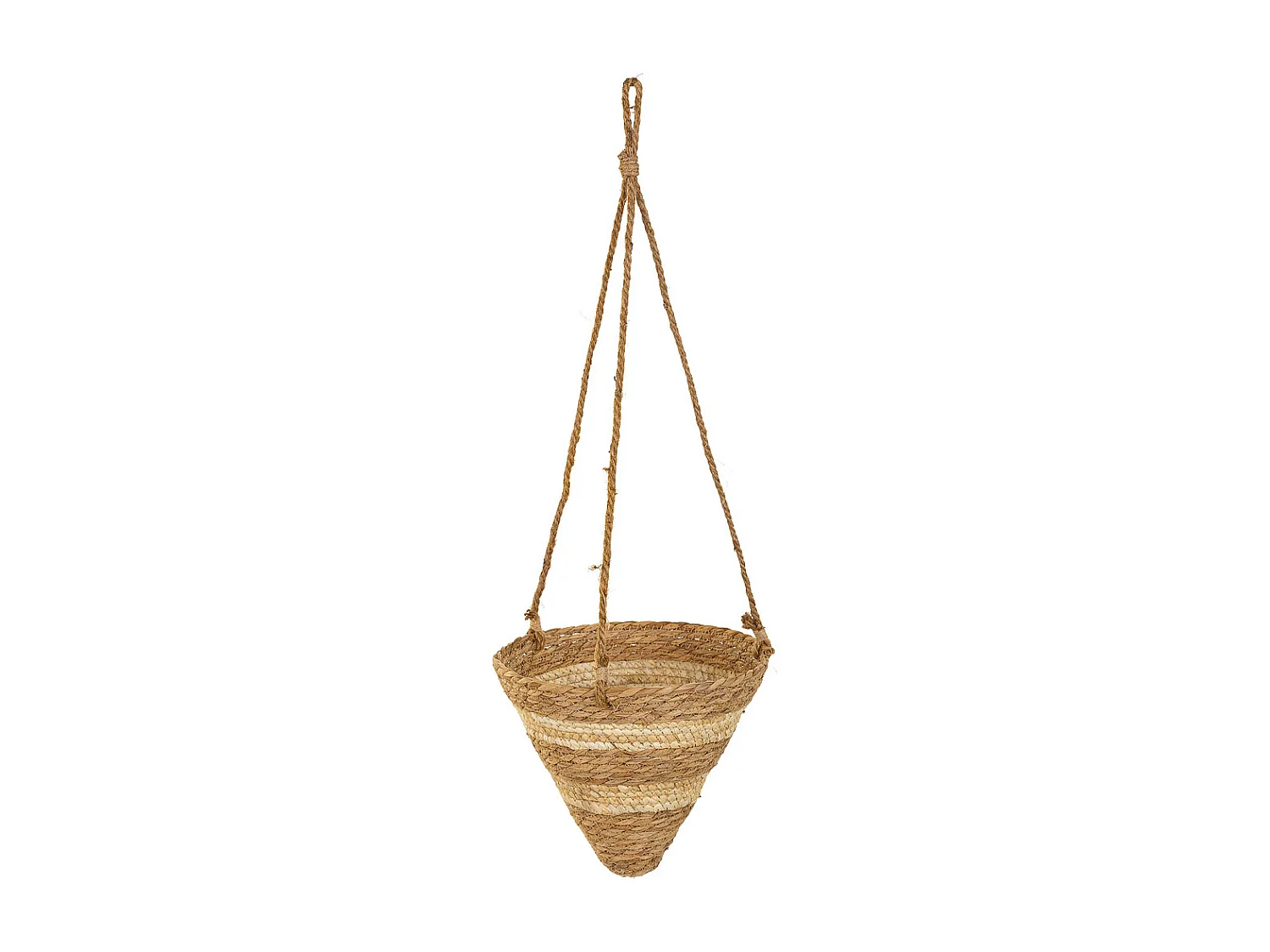 Cestos colgantesde fibra natural marrones d26x25h-d22x18