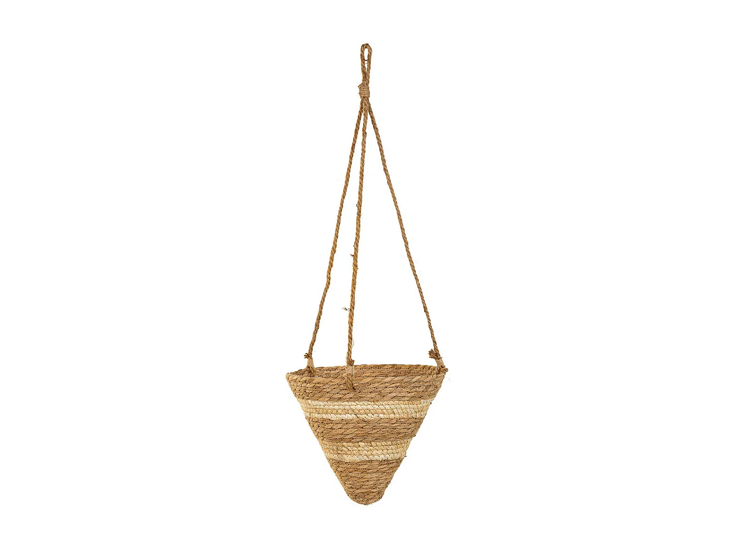 Cestos colgantesde fibra natural marrones d26x25h-d22x18