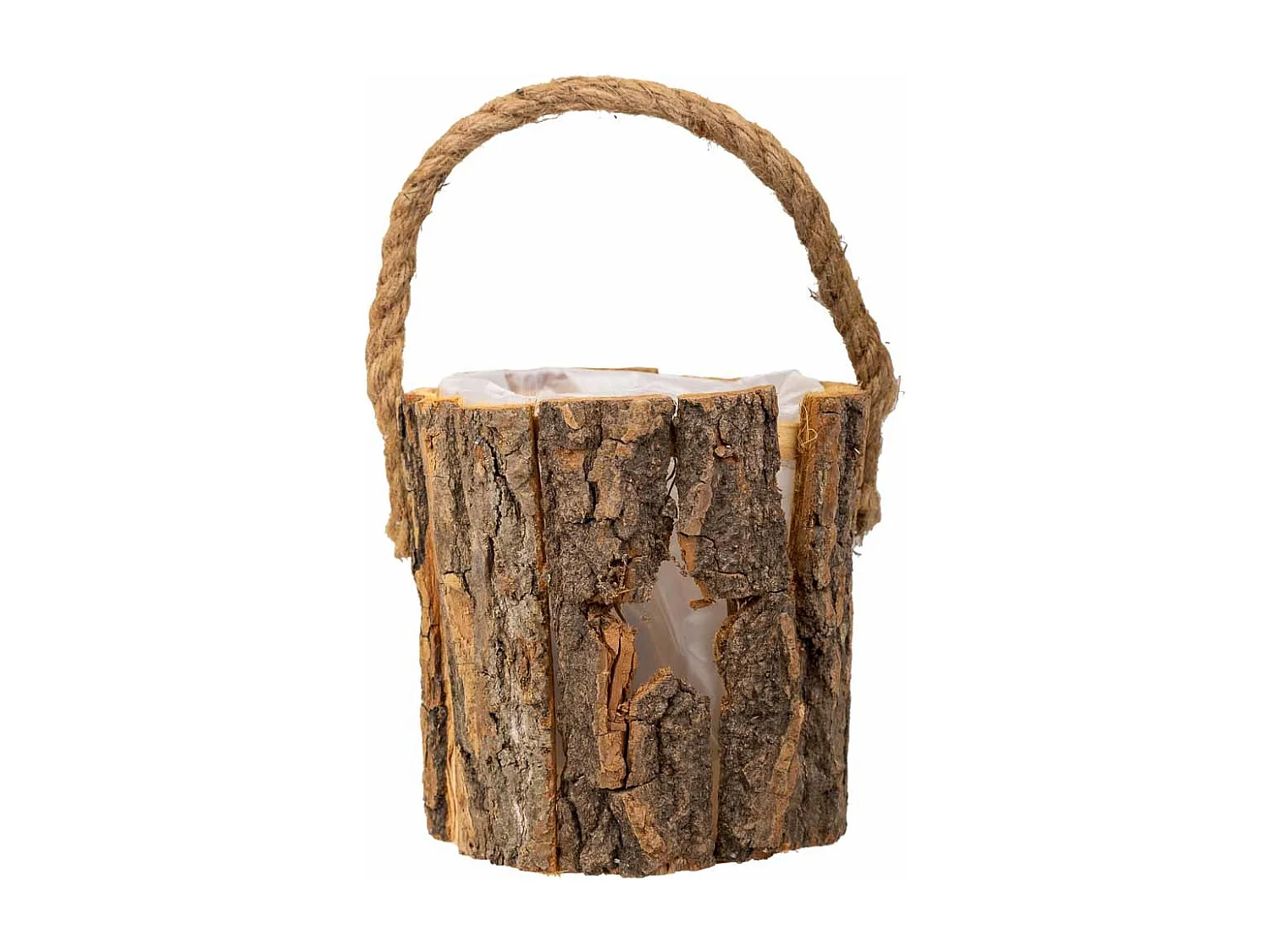 Brauner Holzkorb d13x13h cm