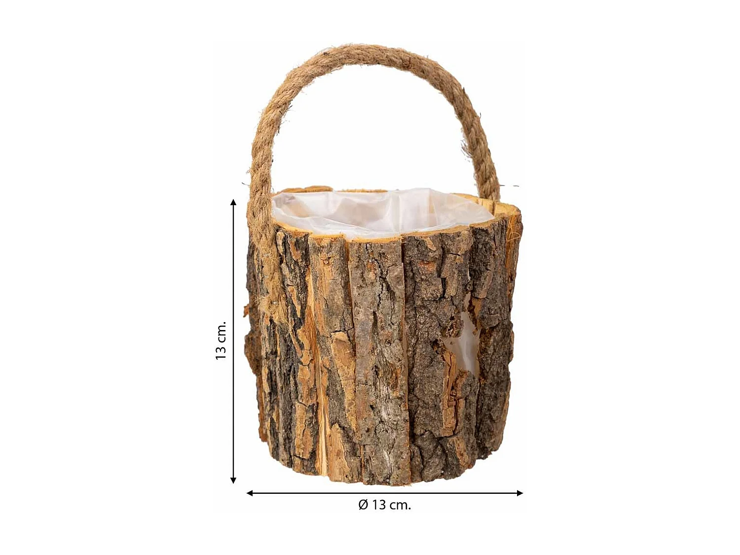 Brauner Holzkorb d13x13h cm