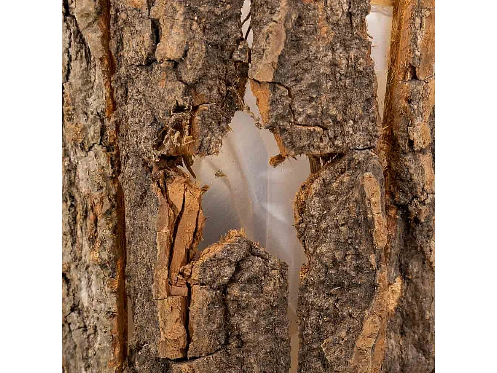 Brauner Holzkorb d13x13h cm