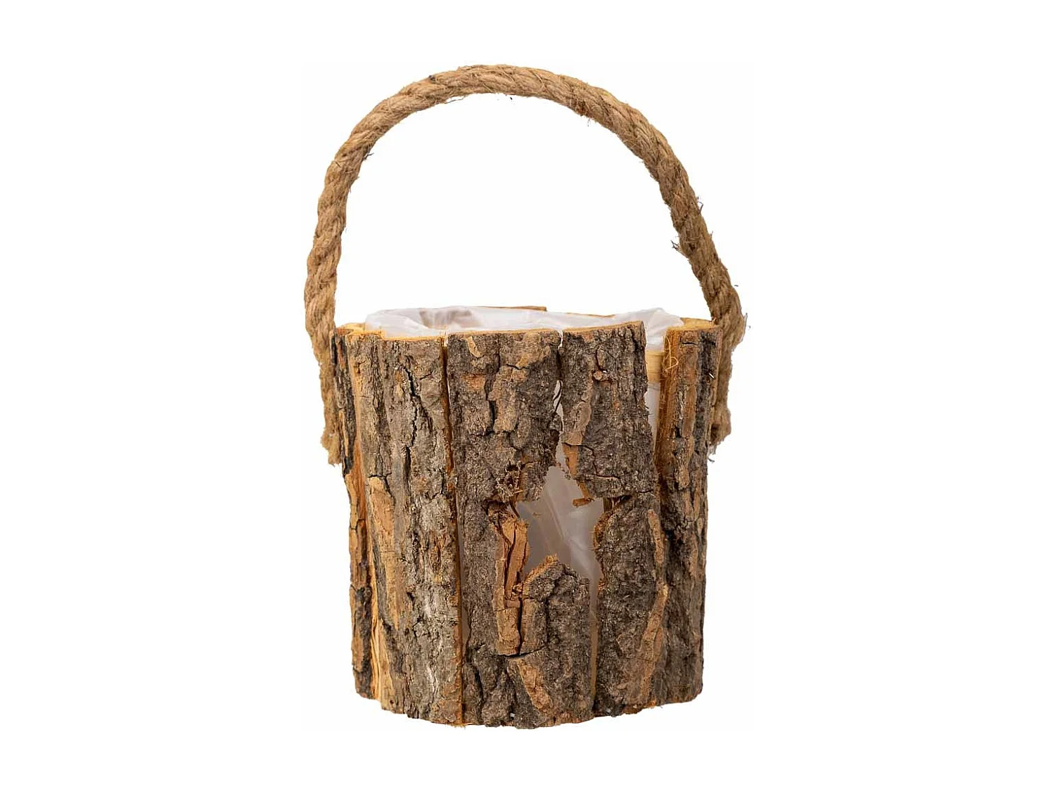 Cesto de madeira marrom d13x13