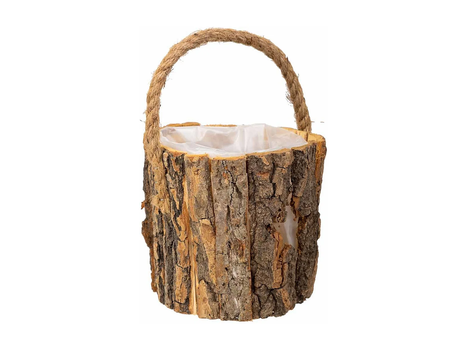 Cesto de madeira marrom d13x13