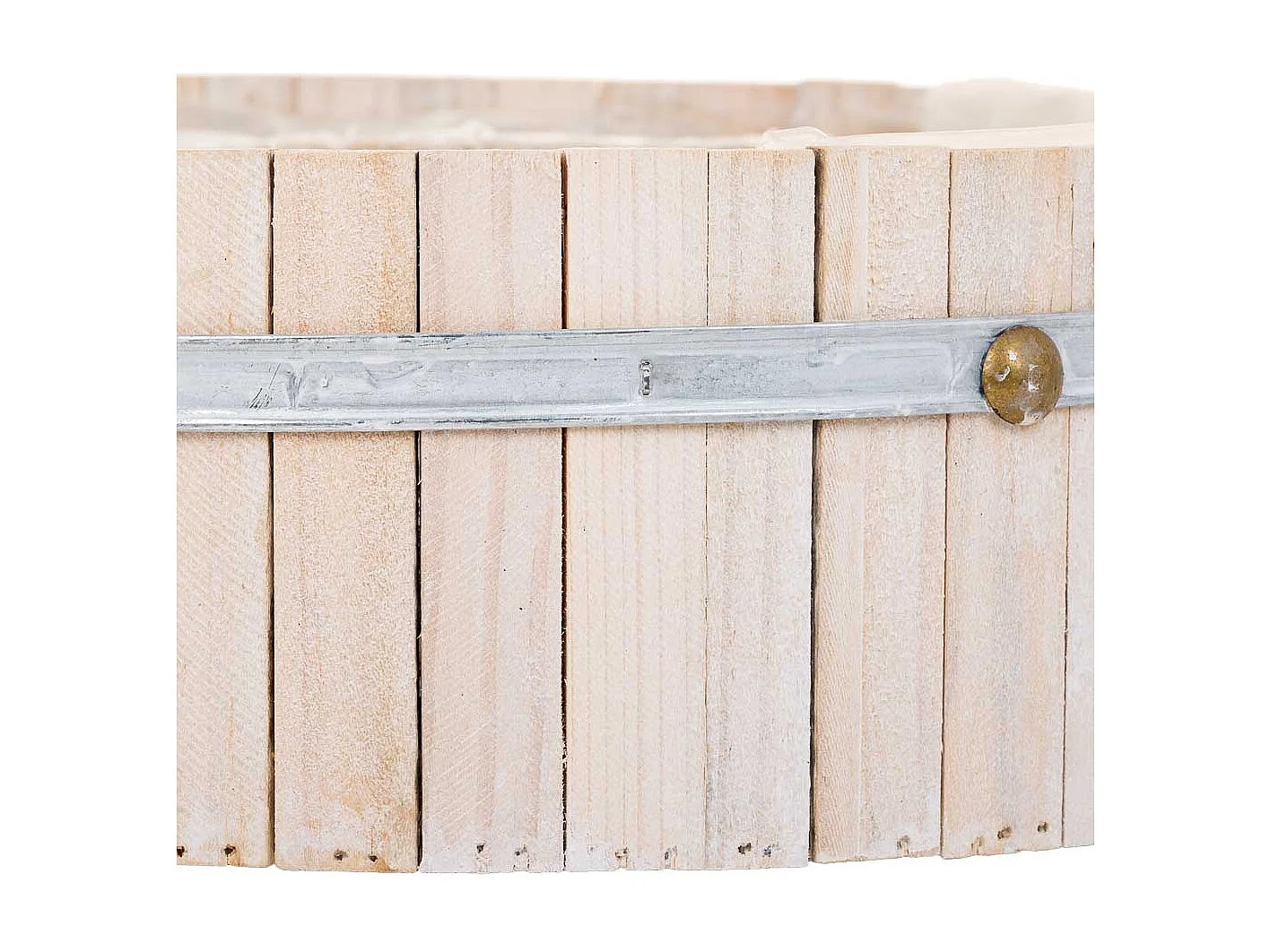 Cesto redondo de madera marrón 40x40x12