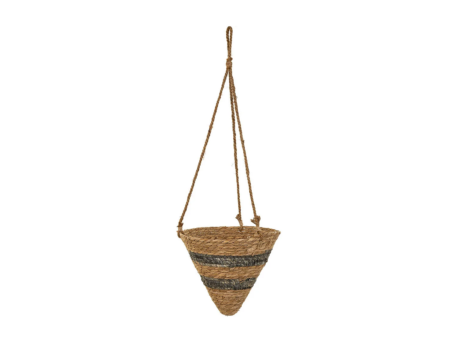 Cestos suspensos de fibra natural marrom d26x25h-d22x18