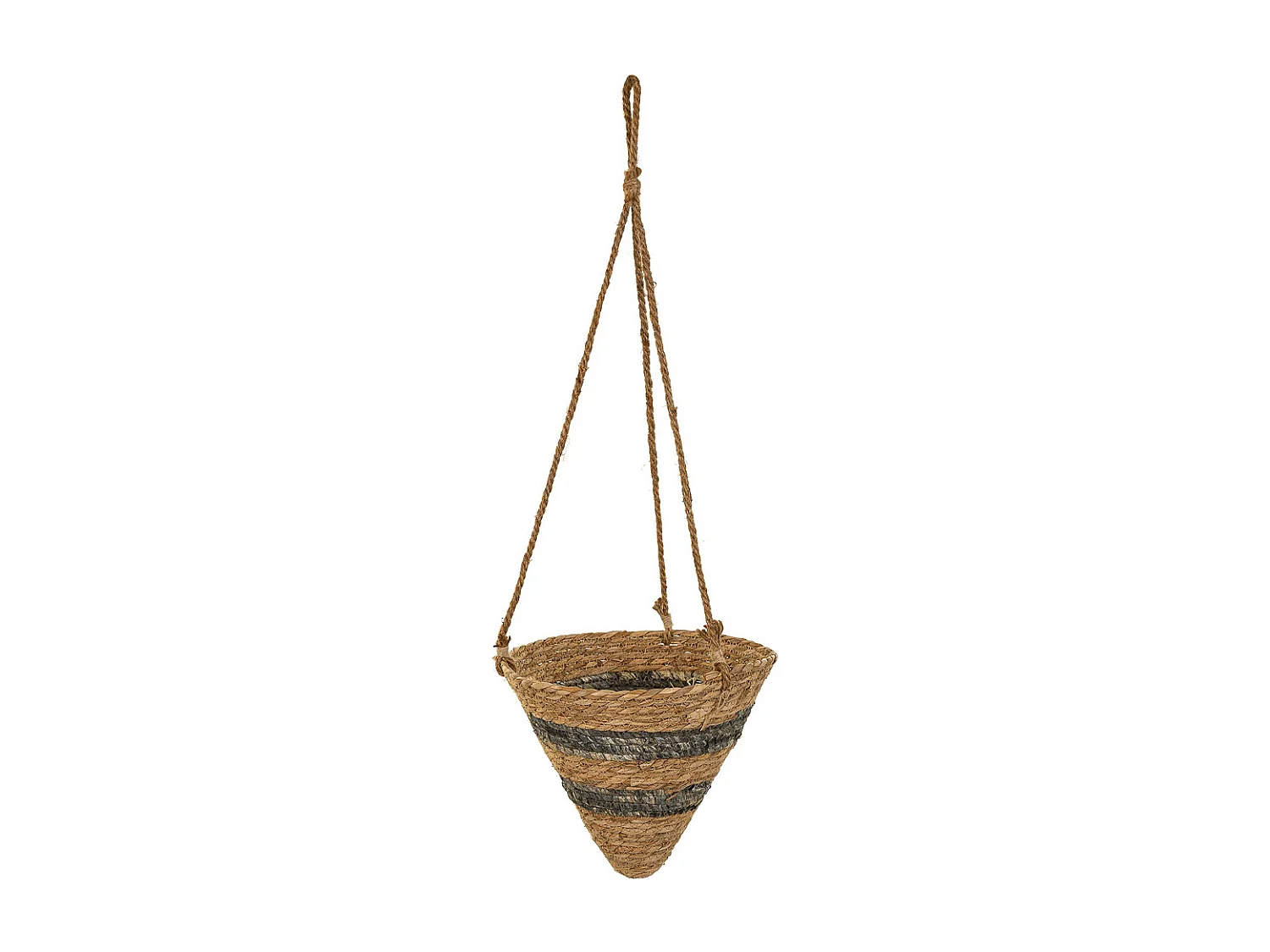 Cestini pensili in fibra naturale marrone d26x25h-d22x18h
