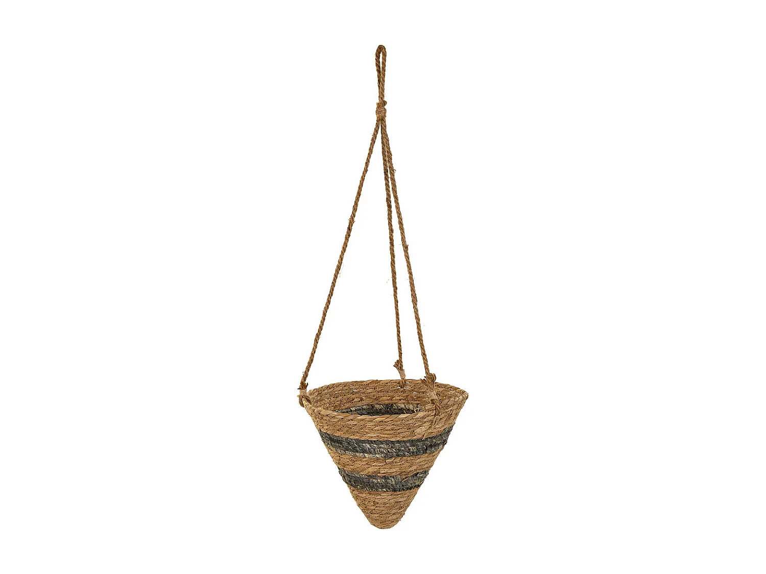 Cestini pensili in fibra naturale marrone d26x25h-d22x18h