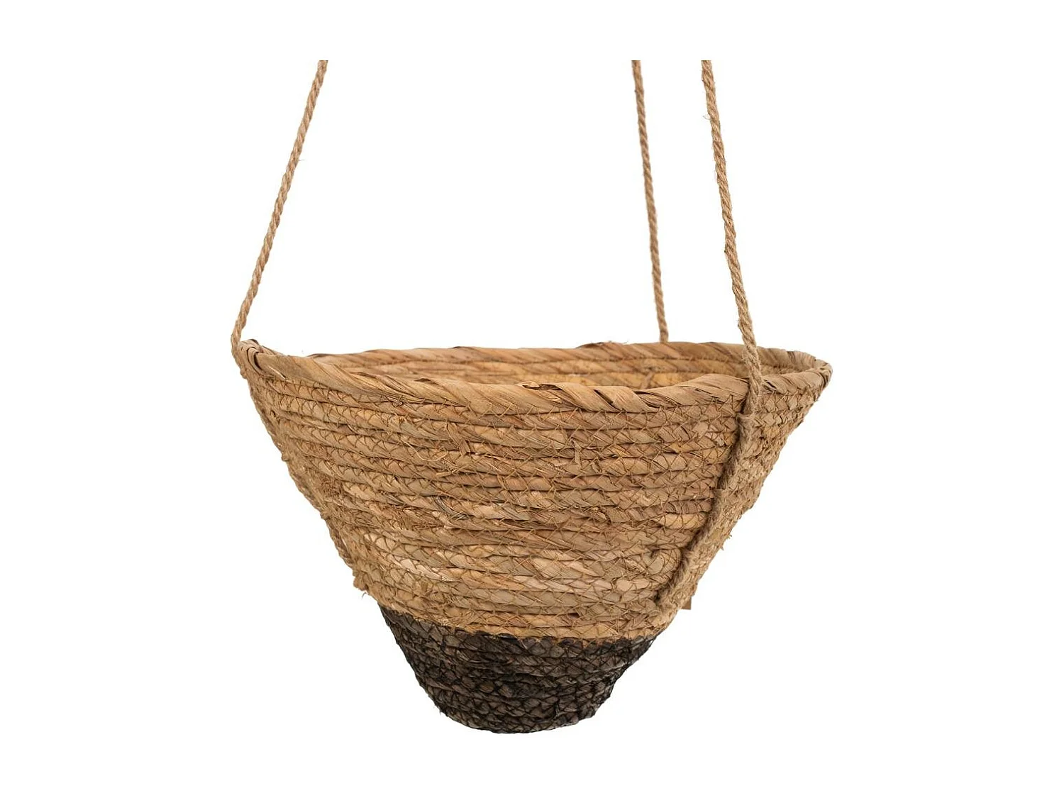 Set di 3 cestini sospesi in fibra naturale marrone