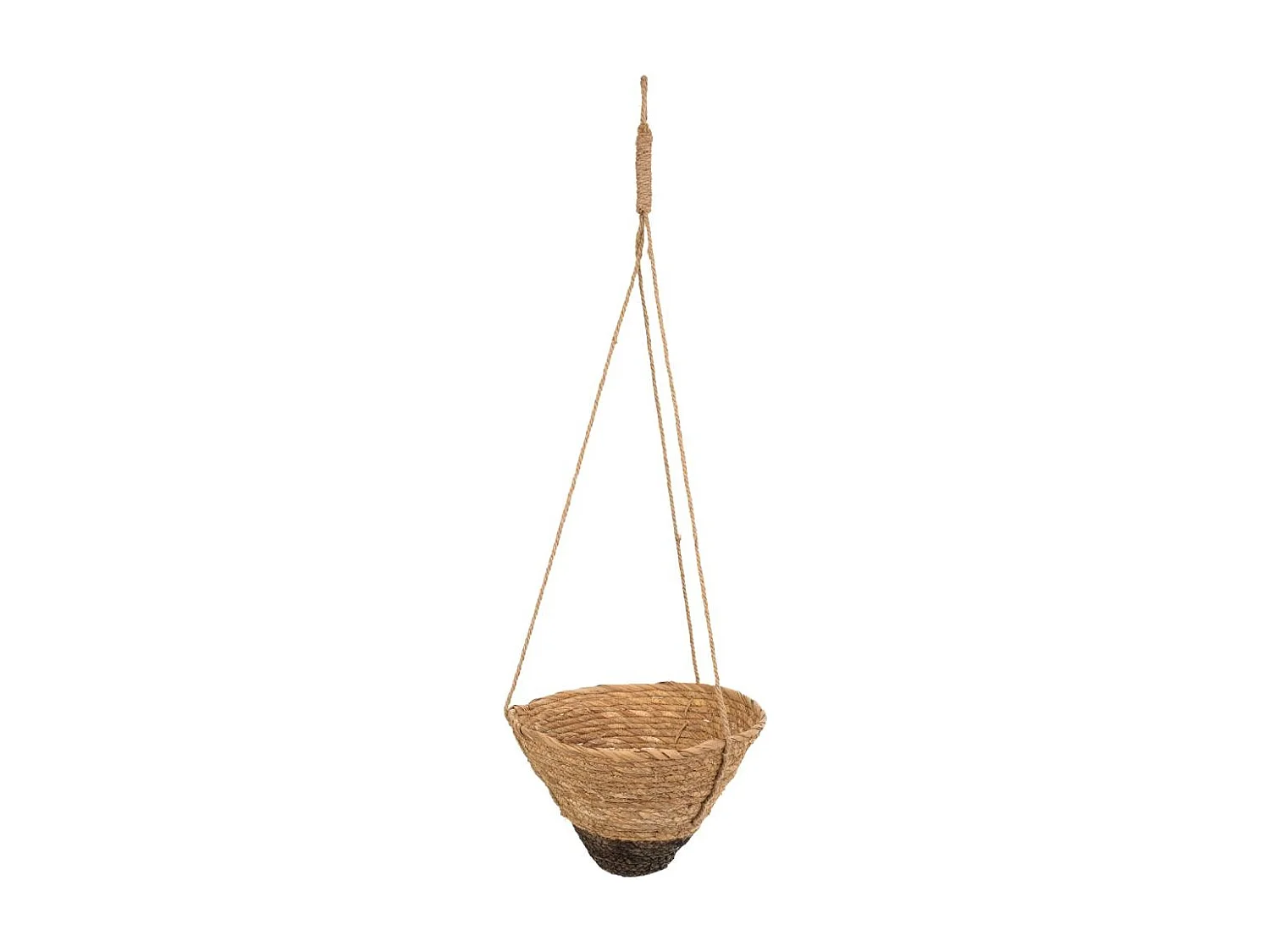 Set di 3 cestini sospesi in fibra naturale marrone
