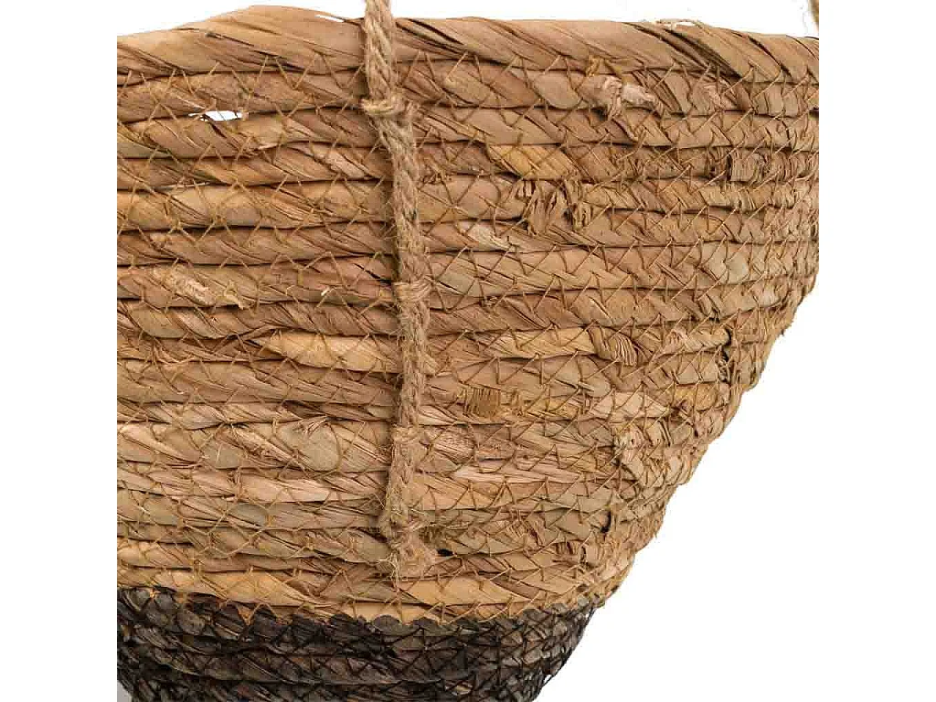 Set di 3 cestini sospesi in fibra naturale marrone