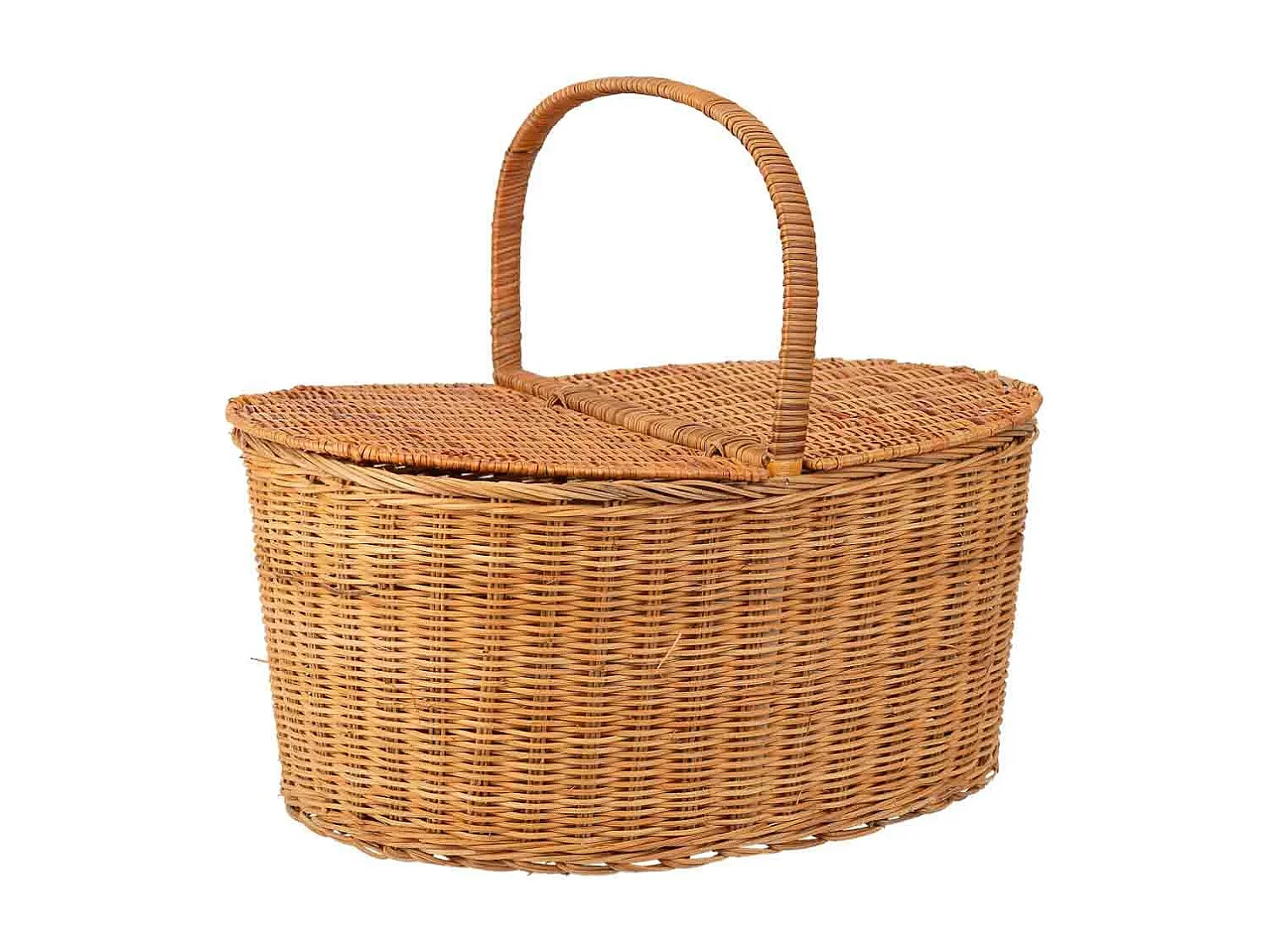 Panier pique-nique en osier marron 45x35x21-38h
