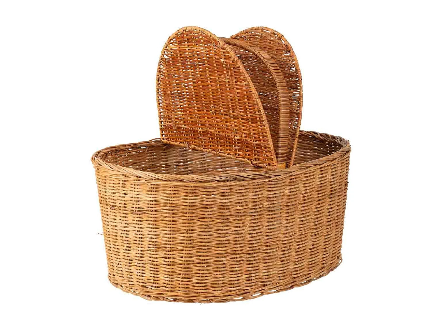 Panier pique-nique en osier marron 45x35x21-38h