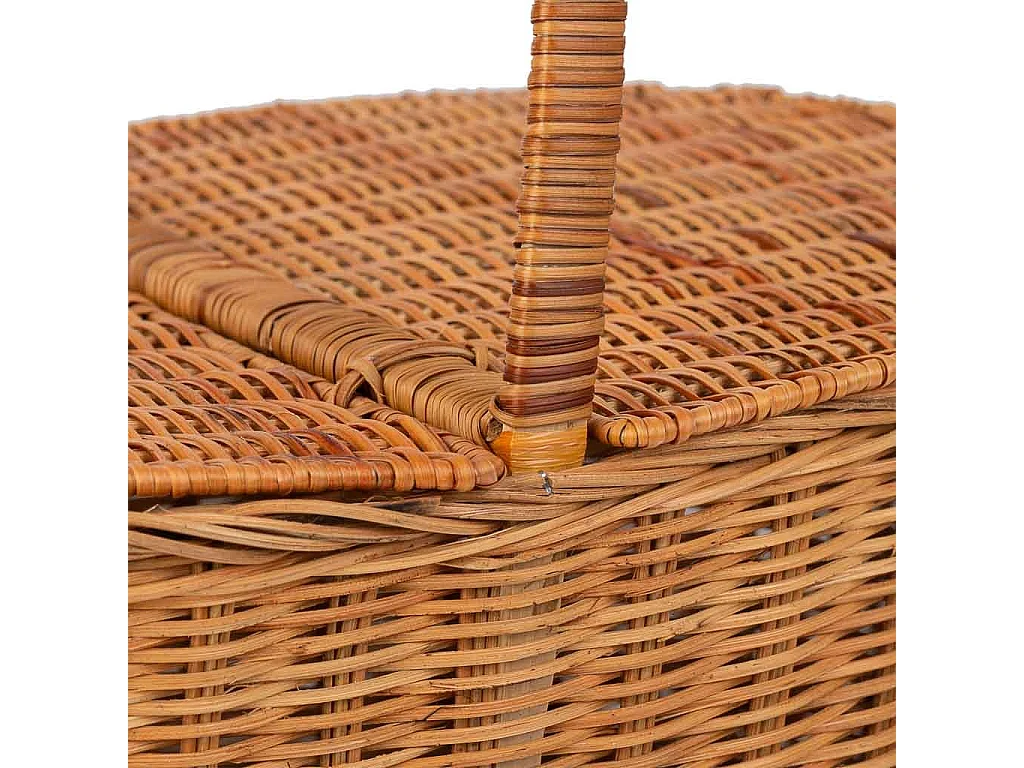 Panier pique-nique en osier marron 45x35x21-38h