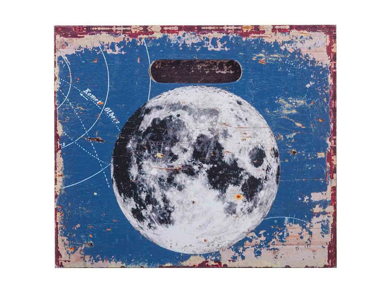 Conjunto de 3 cestos de madeira e lona