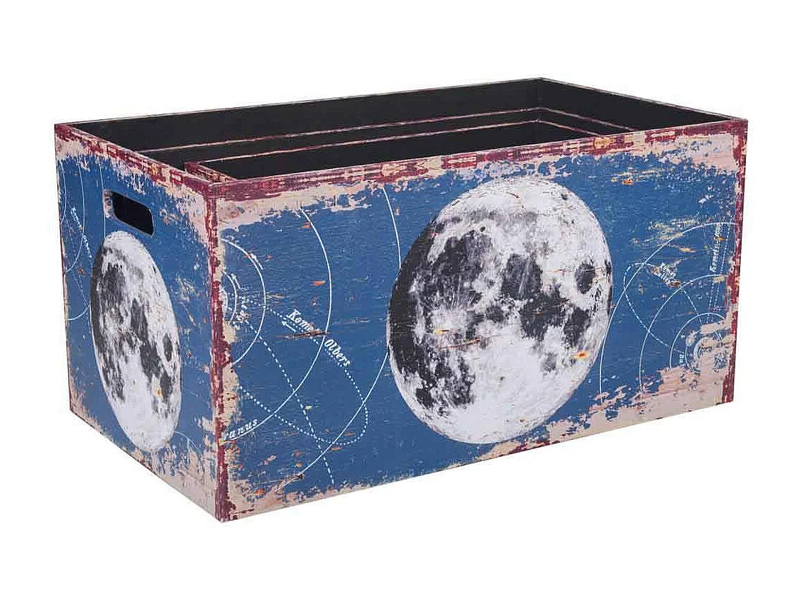 Set mit 3 Körben aus Holz und Leinen