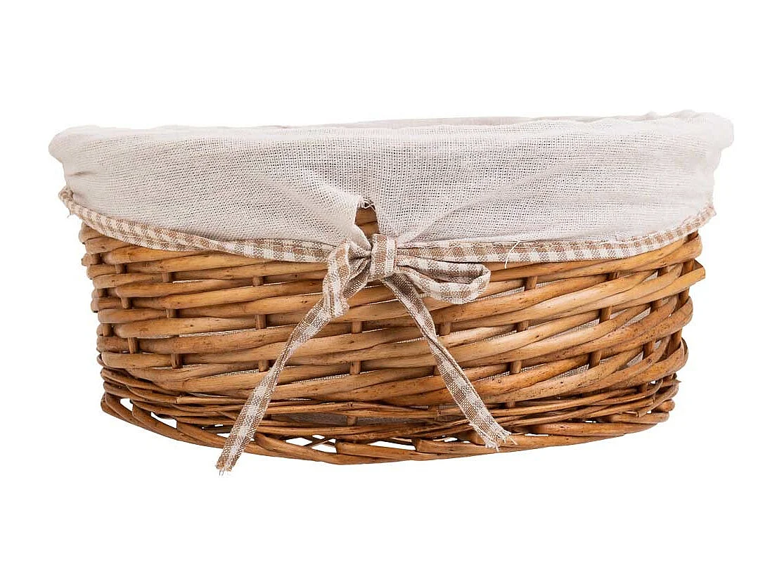 Set di 3 cestini in vimini foderati marroni