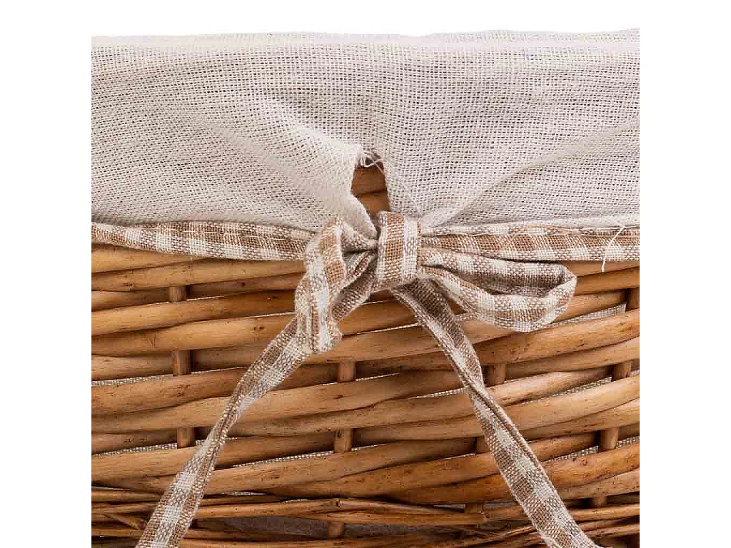 Set di 3 cestini in vimini foderati marroni