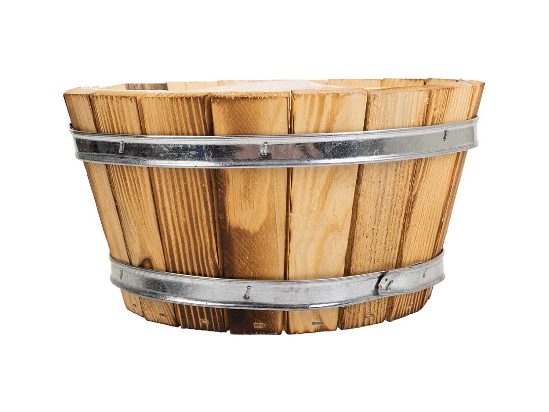 Panier en bois et corde marron d22x12h