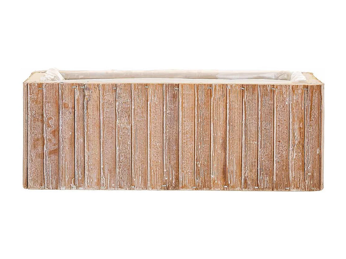 Cesto retangular de madeira marrom 30,5x14,5x11