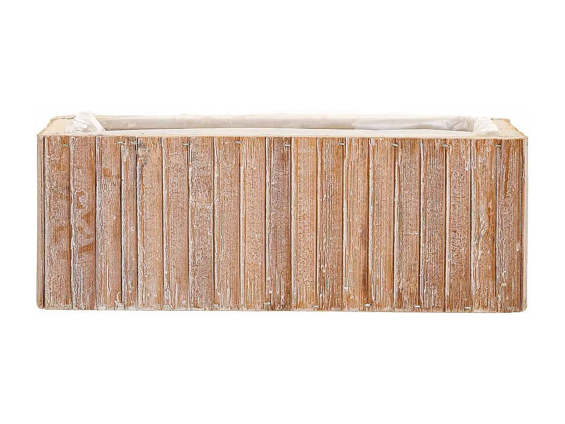 Panier rectangulaire en bois marron 30.5x14.5x11h