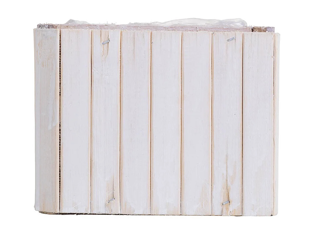 Panier rectangulaire en bois marron 30.5x14.5x11h