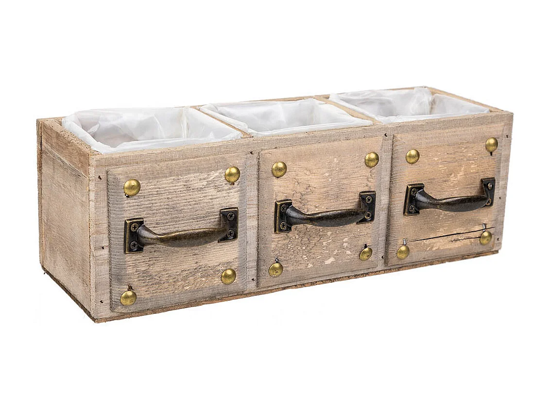 Cajón de madera marrón 30x10x10,5