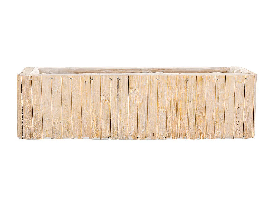 Cesto retangular de madeira marrom 40,5x14,5x11