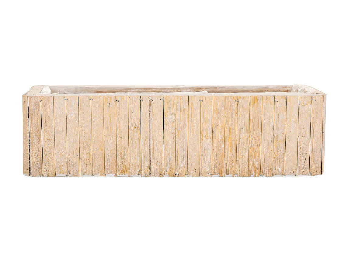 Cesto retangular de madeira marrom 40,5x14,5x11