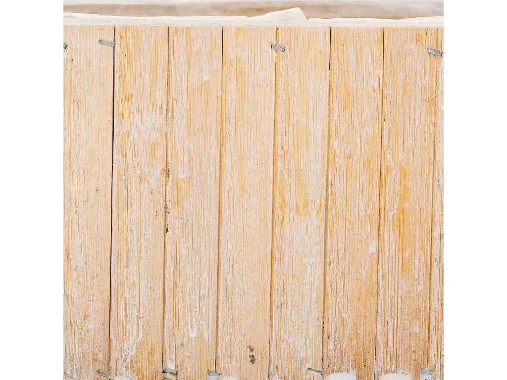 Cesto retangular de madeira marrom 40,5x14,5x11