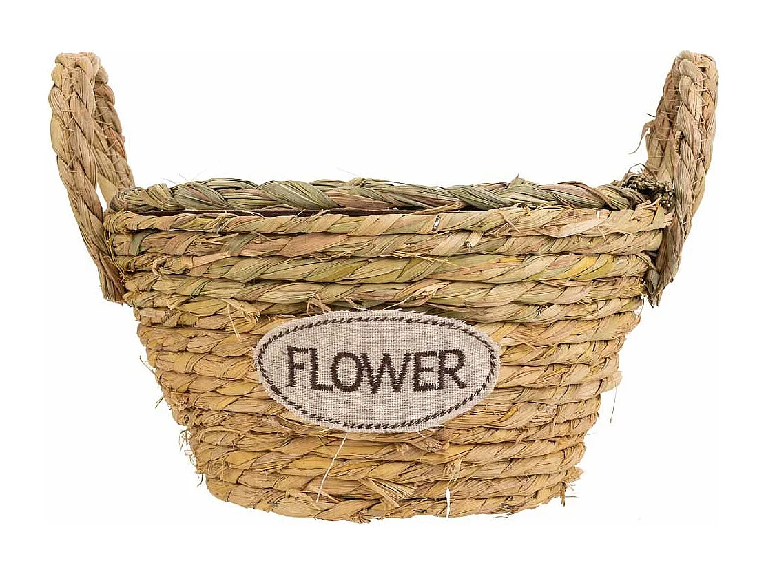 Panier en corde tressée marron d25x13h